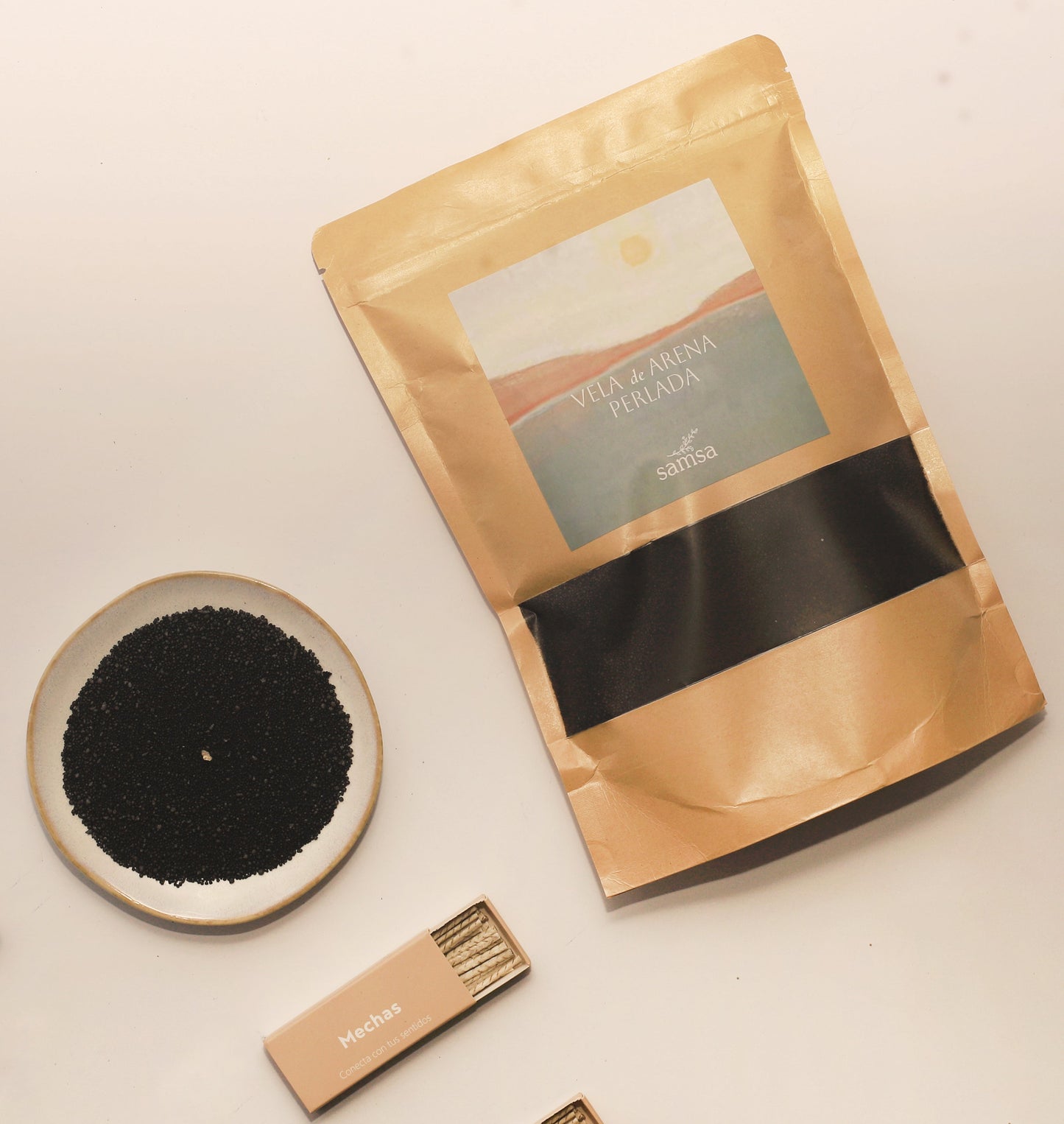 Kit Bolsa de Recarga Vela de Arena con Mechas | Negra