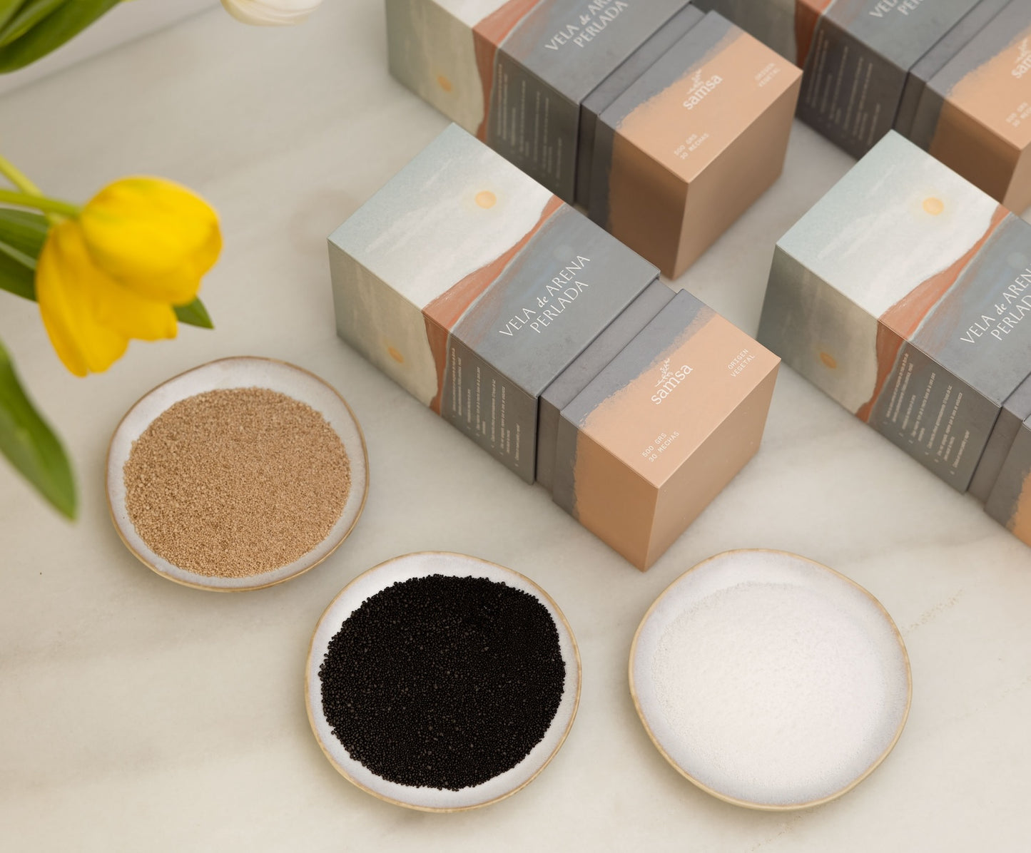 caja deluxe vela de arena con todos los colores