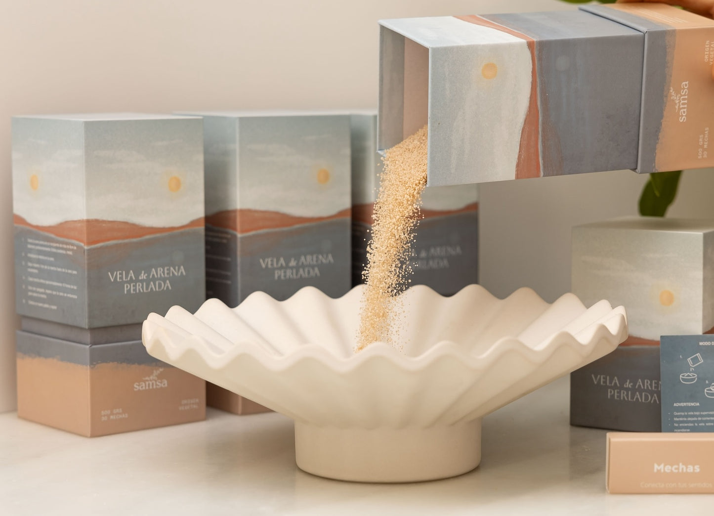 Caja Premium Vela de Arena Perlada x 500gr Arena + Encendedor 50%OFF
